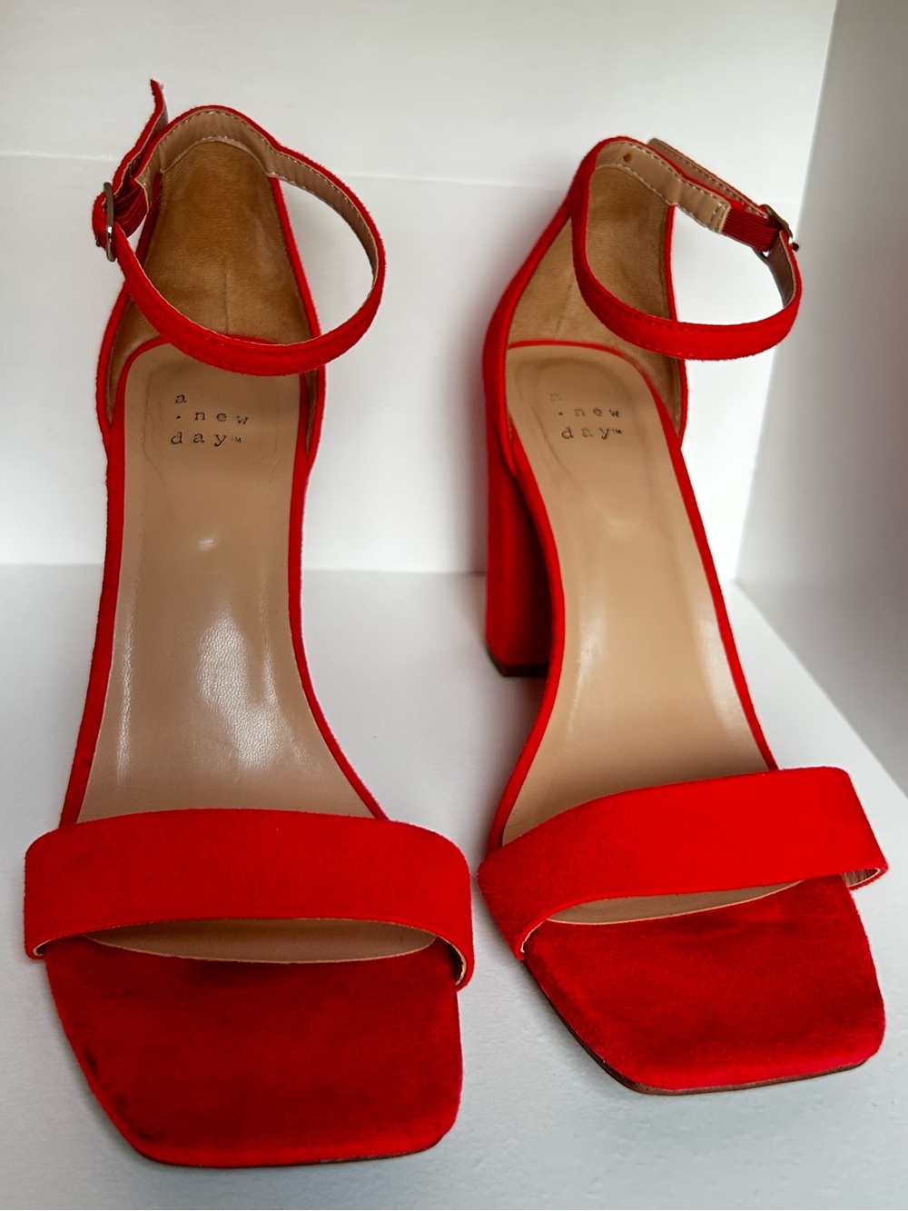 A. New Day/ Woman’s Strappy Heel/ coral orange color/ Size US 8 - Picture 2 of 8